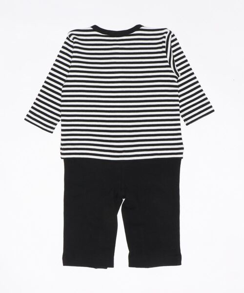 agnes b.（アニエスベー）の「J190 L GREN ベビー ボーダードッキングロンパース（ロンパース・キッズ・ブラック・6MONTH）」の2枚目の写真