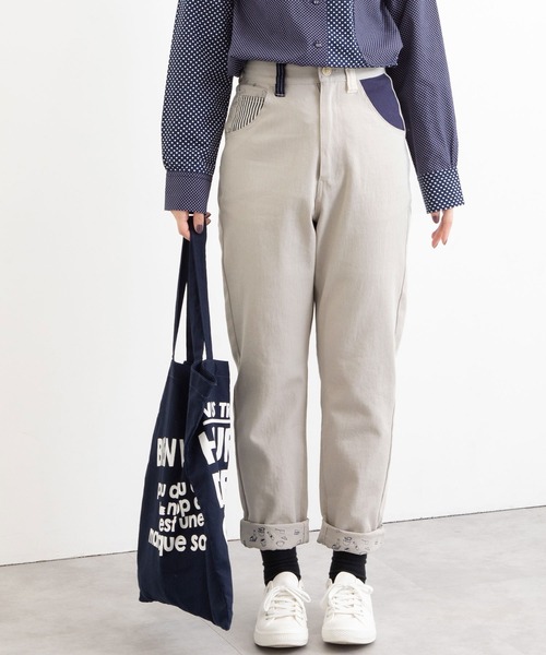 POU DOU DOU（プードゥドゥ）の「Favoris裏プリントマムズパンツ（デニムパンツ・レディース・ブラック/インディゴブルー/グレー系その他/キナリ・3）」の16枚目の写真