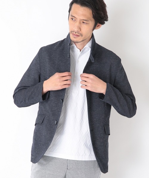 CROWDED CLOSET（クラウデッドクローゼット）の「カラミ織りストレッチブルゾン（ブルゾン・メンズ・ベージュ/ネイビー・01/02/03）」の12枚目の写真