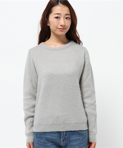 OUTLET（アウトレット）の「【who's who Chico】チェックジャガードニット（ニット/セーター・レディース・ホワイト/グレー/アイボリー/ネイビー・FREE）」の5枚目の写真