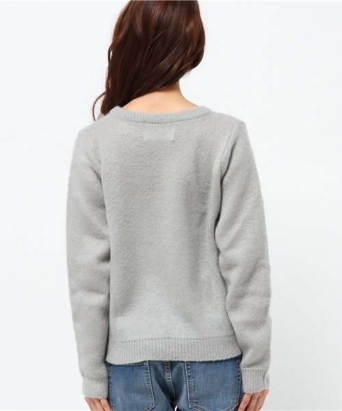 OUTLET（アウトレット）の「【who's who Chico】チェックジャガードニット（ニット/セーター・レディース・ホワイト/グレー/アイボリー/ネイビー・FREE）」の7枚目の写真