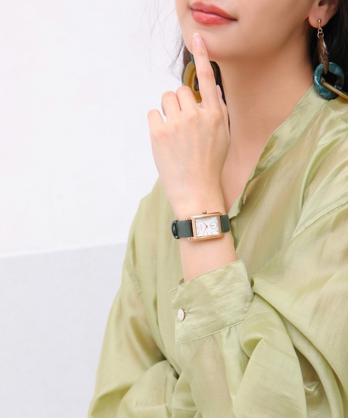 Ungrid（アングリッド）の「【ungrid/アングリッド】ベーシック スクエア レザー 腕時計（アナログ腕時計・レディース・ブラック/ダークブラウン/シルバー/グリーン/キャメル・FREE）」の11枚目の写真