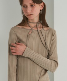 PUBLIC TOKYO | 【新潟県産】【洗える】ランダムリブホールカットアウトトップス(Tシャツ/カットソー)