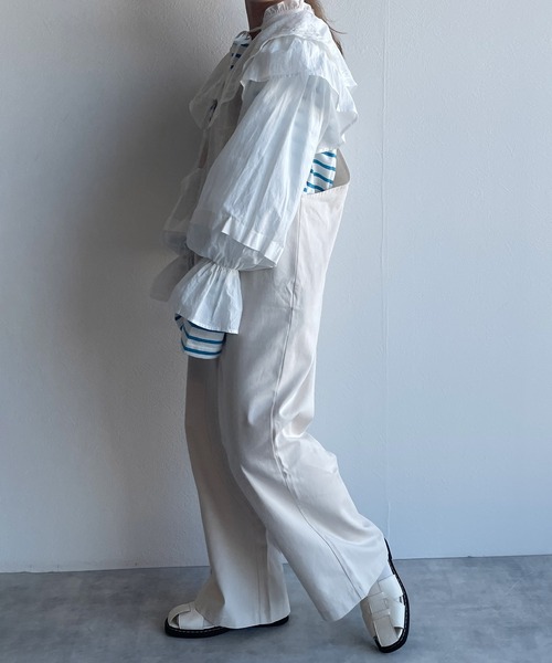 w closet(ダブルクローゼット)の「コットンフリルカラーボレロ(シャツ/ブラウス・レディース・オフホワイト・FREE)」の9枚目の写真