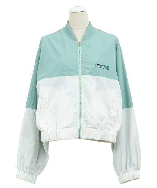 PUNYUS（プニュズ）の「バイカラーナイロンブルゾン（ナイロンジャケット・レディース・ベージュ/パープル/グリーン・2/4/3）」の18枚目の写真