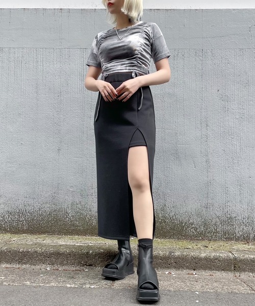 Figments（フィグメンツ）の「スリットロングスカート（スカート・レディース・ブラック・FREE）」の7枚目の写真