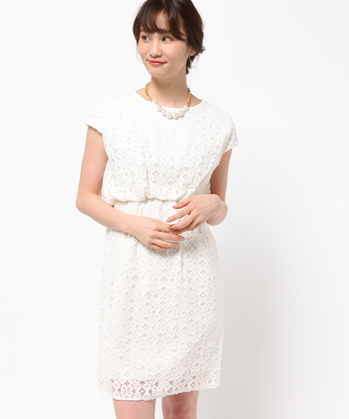 La TOTALITE（ラトータリテ）の「sonoコラボフラワーレースタックワンピース（ワンピース・レディース・ブラック/ホワイト・FREE）」の2枚目の写真