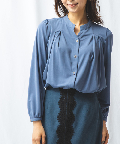 NARACAMICIE(ナラカミーチェ)の「無地カットソーフロントタックブラウス(Tシャツ/カットソー・レディース・ベージュ/ブルー・X-LARGE/LARGE/MEDIUM/XX-LARGE)」の21枚目の写真