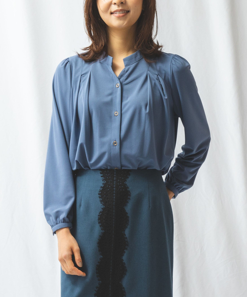 NARACAMICIE(ナラカミーチェ)の「無地カットソーフロントタックブラウス(Tシャツ/カットソー・レディース・ベージュ/ブルー・X-LARGE/LARGE/MEDIUM/XX-LARGE)」の20枚目の写真