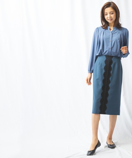 NARACAMICIE(ナラカミーチェ)の「無地カットソーフロントタックブラウス(Tシャツ/カットソー・レディース・ベージュ/ブルー・X-LARGE/LARGE/MEDIUM/XX-LARGE)」の14枚目の写真