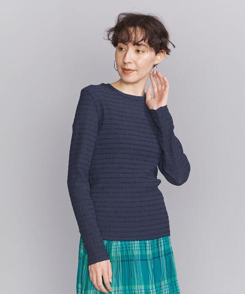 BEAUTY&YOUTH UNITED ARROWS(ビューティーアンドユースユナイテッドアローズ)の「BY チェック プルオーバーカットソー -ウォッシャブル-(Tシャツ/カットソー・レディース・ネイビー/オレンジ/ケリー・FREE)」の10枚目の写真