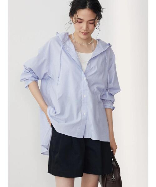 AMERICAN HOLIC(アメリカンホリック)の「コットンレーヨンマリンフードシャツ(シャツ/ブラウス・レディース・ネイビー/ブルー系その他4/ブルー系その他7・M/L)」の6枚目の写真