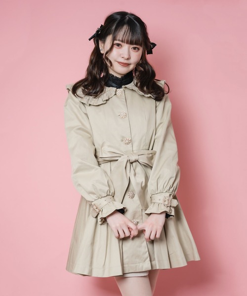 ROJITA（ロジータ）の「レース衿トレンチコート（トレンチコート・レディース・ベージュ/ピンク・FREE）」の3枚目の写真