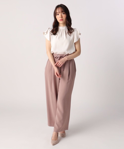 LAISSE PASSE(レッセパッセ)の「イージーワイドパンツ(スラックス・レディース・スモークピンク/グレイッシュブルー・MEDIUM/SMALL)」の4枚目の写真