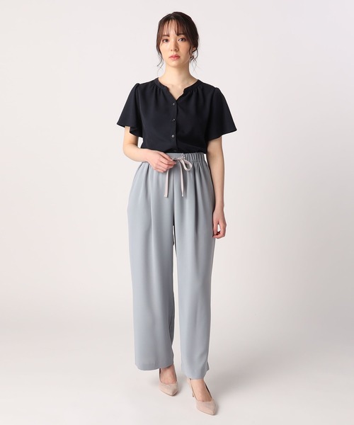 LAISSE PASSE(レッセパッセ)の「イージーワイドパンツ(スラックス・レディース・スモークピンク/グレイッシュブルー・MEDIUM/SMALL)」の13枚目の写真