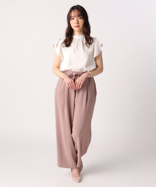 LAISSE PASSE(レッセパッセ)の「イージーワイドパンツ(スラックス・レディース・スモークピンク/グレイッシュブルー・MEDIUM/SMALL)」の16枚目の写真