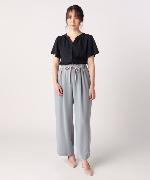LAISSE PASSE(レッセパッセ)の「イージーワイドパンツ(スラックス・レディース・スモークピンク/グレイッシュブルー・MEDIUM/SMALL)」の3枚目の写真