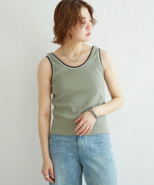 marble Aラインタンクトップ SL2401-303 セール】ラインリブタンクトップ（タンクトップ）｜notch