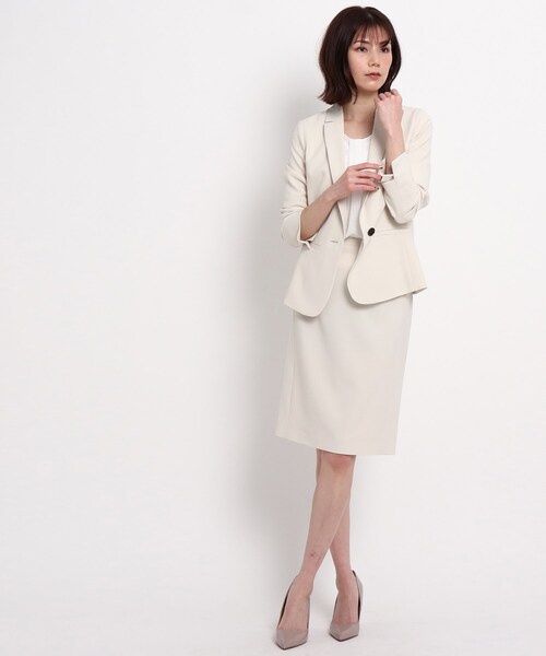 COUP DE CHANCE（クードシャンス）の「◆【洗える/日本製/通勤/セットアップ】ムーントリクシオン テーラードジャケット（スーツジャケット・レディース・ダークネイビー/ナチュラル・38/36/34/40）」の4枚目の写真