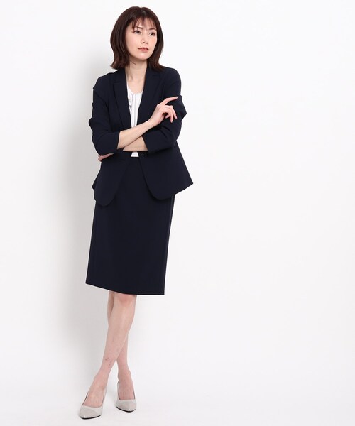 COUP DE CHANCE（クードシャンス）の「◆【洗える/日本製/通勤/セットアップ】ムーントリクシオン テーラードジャケット（スーツジャケット・レディース・ダークネイビー/ナチュラル・38/36/34/40）」の14枚目の写真