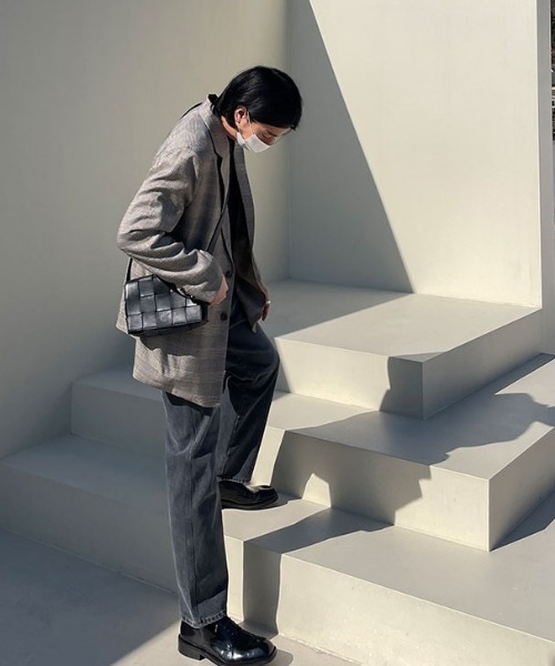 ASCLO（エジュクロ）の「ASCLO Go Check Blazer Jacket（テーラードジャケット・メンズ・ベージュ・FREE）」の2枚目の写真