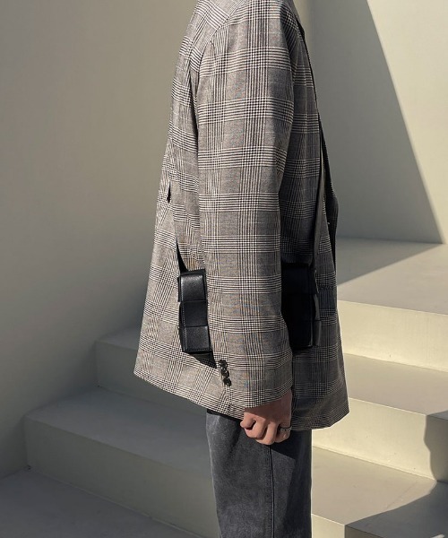 ASCLO（エジュクロ）の「ASCLO Go Check Blazer Jacket（テーラードジャケット・メンズ・ベージュ・FREE）」の6枚目の写真