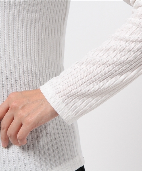 DISCOAT（ディスコート）の「【Discoat】リブ衿付きロンT（Tシャツ/カットソー・レディース・オフホワイト/ライトグレー/チャコールグレー・ﾌﾘ-）」の10枚目の写真