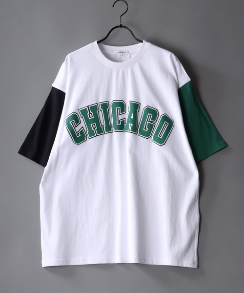 SITRY（シトリー）の「wide silhouette college print T-shirt/ワイドシルエット カレッジプリント ラグラン Tシャツ（Tシャツ/カットソー・メンズ・アッシュグレー/ブラック/オフホワイト/イエロー/グリーン/ホワイト系その他/グレー系その他・M/L）」の3枚目の写真