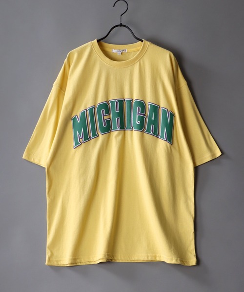 SITRY（シトリー）の「wide silhouette college print T-shirt/ワイドシルエット カレッジプリント ラグラン Tシャツ（Tシャツ/カットソー・メンズ・アッシュグレー/ブラック/オフホワイト/イエロー/グリーン/ホワイト系その他/グレー系その他・M/L）」の7枚目の写真