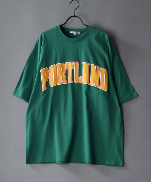 SITRY（シトリー）の「wide silhouette college print T-shirt/ワイドシルエット カレッジプリント ラグラン Tシャツ（Tシャツ/カットソー・メンズ・アッシュグレー/ブラック/オフホワイト/イエロー/グリーン/ホワイト系その他/グレー系その他・M/L）」の6枚目の写真