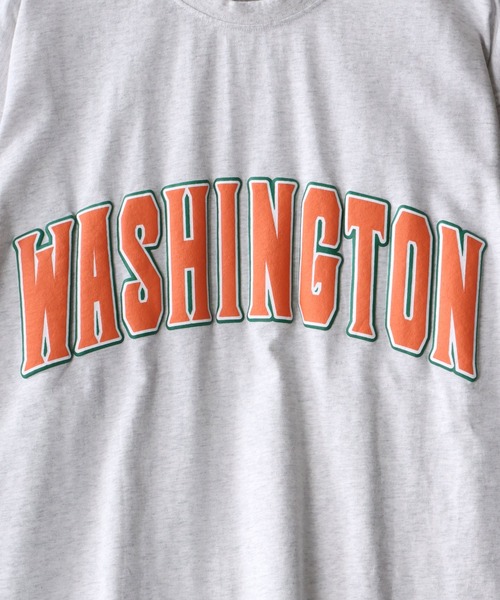 SITRY（シトリー）の「wide silhouette college print T-shirt/ワイドシルエット カレッジプリント ラグラン Tシャツ（Tシャツ/カットソー・メンズ・アッシュグレー/ブラック/オフホワイト/イエロー/グリーン/ホワイト系その他/グレー系その他・M/L）」の12枚目の写真