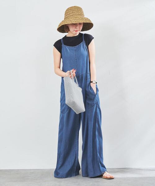 coen（コーエン）の「ライトデニムキャミサロペット（サロペット/オーバーオール・レディース・ブラック/ネイビー・M/L）」の4枚目の写真