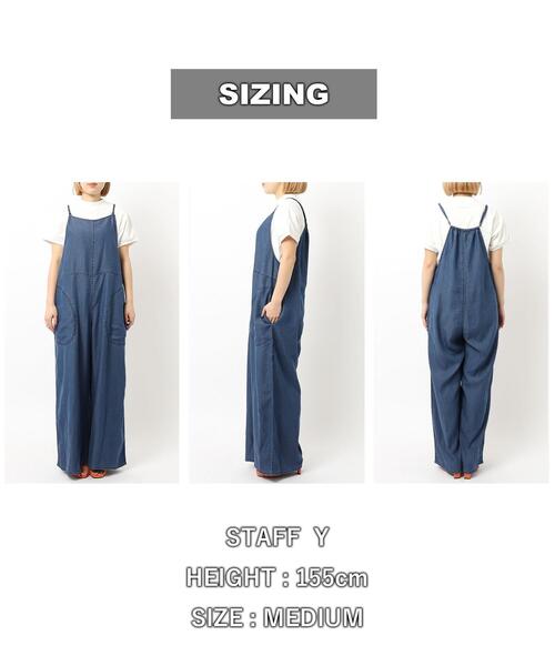 coen（コーエン）の「ライトデニムキャミサロペット（サロペット/オーバーオール・レディース・ブラック/ネイビー・M/L）」の6枚目の写真