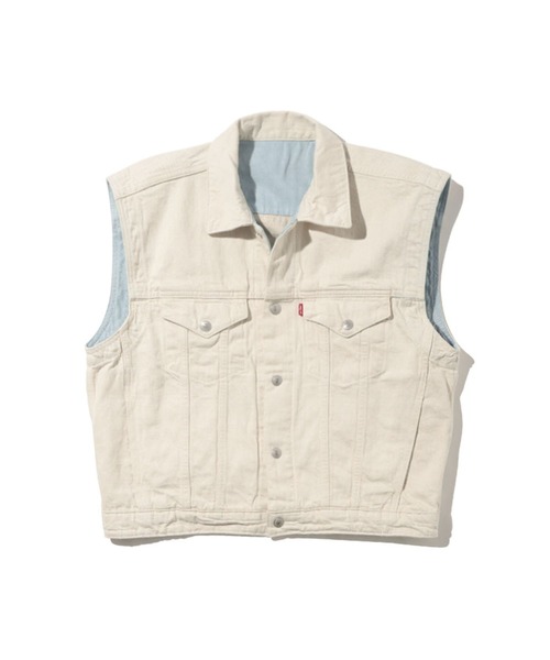 Levi's(リーバイス)の「Levi's/リーバイス WELLTHREAD トラッカージャケットベスト WILD OAK ROSE(ベスト・レディース・ライトインディゴブルー・M/S/XS)」の11枚目の写真