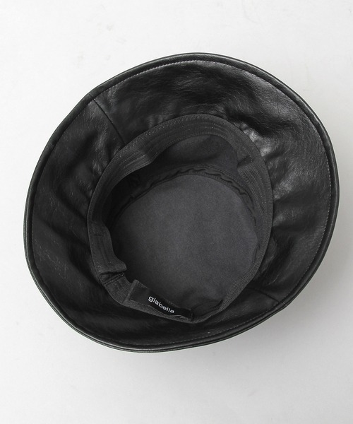 【ねこ＠プロフ必読様】すのチル　フェイクレザー　バケットハット セール】ヴィンテージレザー風 フェイクレザー ロングブリム バケット