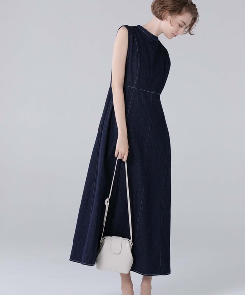 fifth（フィフス）の「ノースリデニムフレアワンピース（ワンピース・レディース・インディゴブルー・S/M）」の6枚目の写真