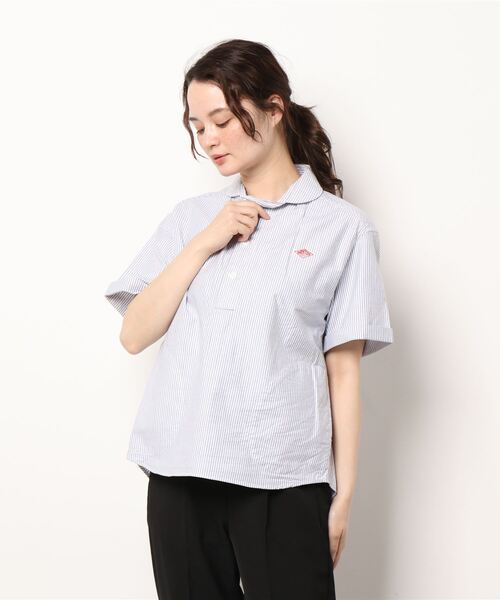 DANTON（ダントン）の「DANTON | オックスフォード 丸襟プルオーバーシャツ WOMEN（シャツ/ブラウス・レディース・ブラック系その他/ブルー系その他/ブルー系その他5・36/34）」の6枚目の写真