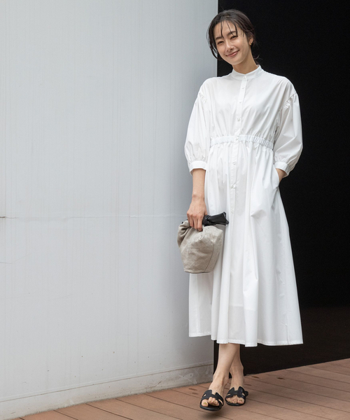 NARACAMICIE（ナラカミーチェ）の「バンドカラーワンピース（ワンピース・レディース・ホワイト・M）」の6枚目の写真