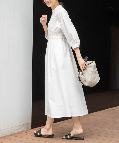 NARACAMICIE（ナラカミーチェ）の「バンドカラーワンピース（ワンピース・レディース・ホワイト・M）」の4枚目の写真