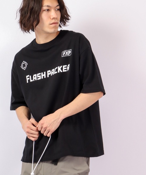 FLASH PACKER(フラッシュパッカー)の「FLASH PACKER コットン・オーバーサイズTシャツ(Tシャツ/カットソー・メンズ・ブラック/ホワイト/カーキ・XL/L/M)」の8枚目の写真