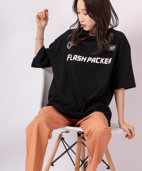 FLASH PACKER(フラッシュパッカー)の「FLASH PACKER コットン・オーバーサイズTシャツ(Tシャツ/カットソー・メンズ・ブラック/ホワイト/カーキ・XL/L/M)」の12枚目の写真