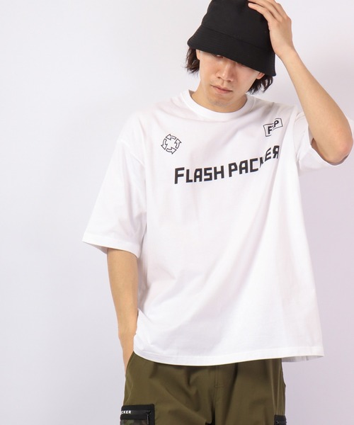 FLASH PACKER(フラッシュパッカー)の「FLASH PACKER コットン・オーバーサイズTシャツ(Tシャツ/カットソー・メンズ・ブラック/ホワイト/カーキ・XL/L/M)」の20枚目の写真