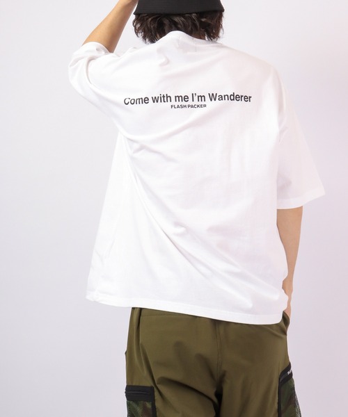 FLASH PACKER(フラッシュパッカー)の「FLASH PACKER コットン・オーバーサイズTシャツ(Tシャツ/カットソー・メンズ・ブラック/ホワイト/カーキ・XL/L/M)」の22枚目の写真