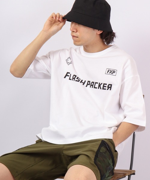 FLASH PACKER(フラッシュパッカー)の「FLASH PACKER コットン・オーバーサイズTシャツ(Tシャツ/カットソー・メンズ・ブラック/ホワイト/カーキ・XL/L/M)」の17枚目の写真