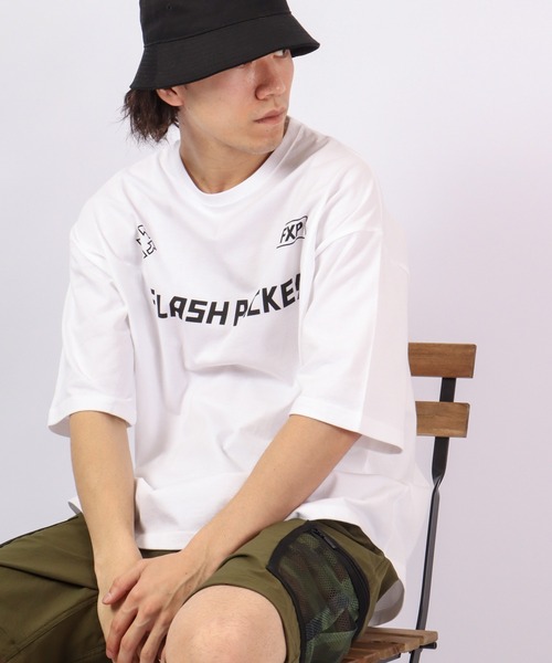 FLASH PACKER(フラッシュパッカー)の「FLASH PACKER コットン・オーバーサイズTシャツ(Tシャツ/カットソー・メンズ・ブラック/ホワイト/カーキ・XL/L/M)」の18枚目の写真