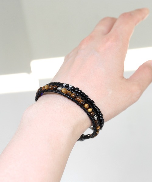 minsobi（ミンソビ）の「カラービーズブレスレット（ブレスレット・メンズ・ブラック・FREE）」の7枚目の写真