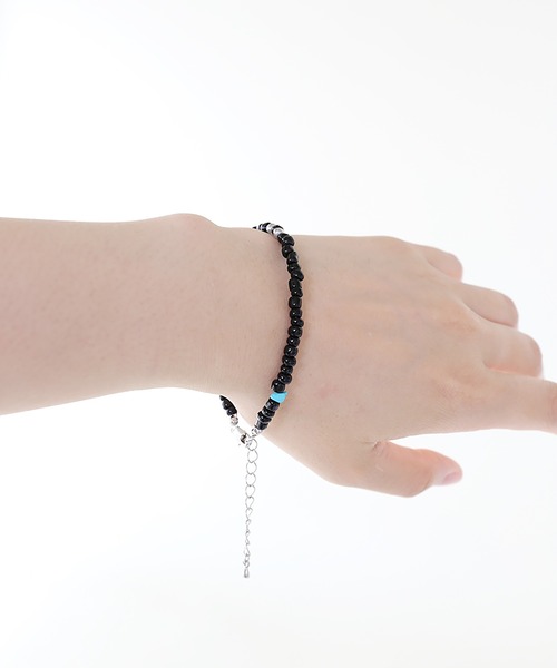 minsobi（ミンソビ）の「カラービーズブレスレット（ブレスレット・メンズ・ブラック・FREE）」の5枚目の写真