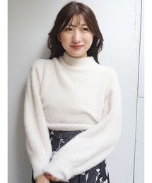 MERCURYDUO | ボトルネックミニシャギーロングスリーブニット(ニット/セーター)