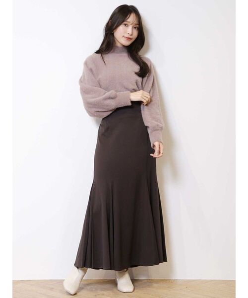 MERCURYDUO（マーキュリーデュオ）の「ボトルネックミニシャギーロングスリーブニット（ニット/セーター・レディース・アイボリー/ラベンダー/ダークブラウン/ブラウン/パープル・FREE）」の6枚目の写真