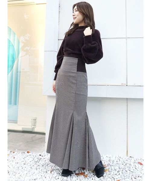 MERCURYDUO（マーキュリーデュオ）の「ボトルネックミニシャギーロングスリーブニット（ニット/セーター・レディース・アイボリー/ラベンダー/ダークブラウン/ブラウン/パープル・FREE）」の14枚目の写真